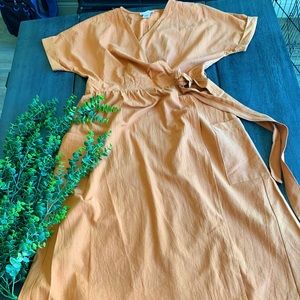Camel wrap dress